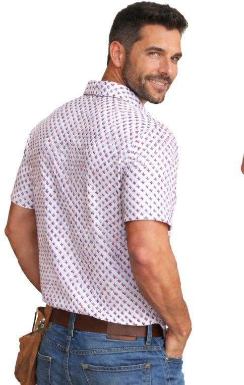 Texas Flag in the Shape of Texas Performance Polo