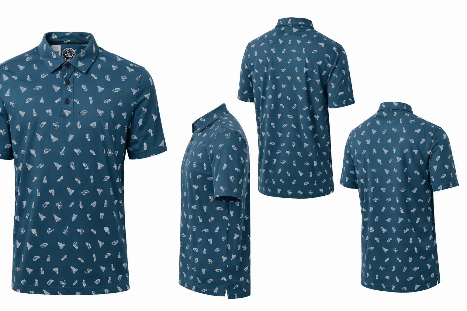 Texas Icons Performance Polo Blue