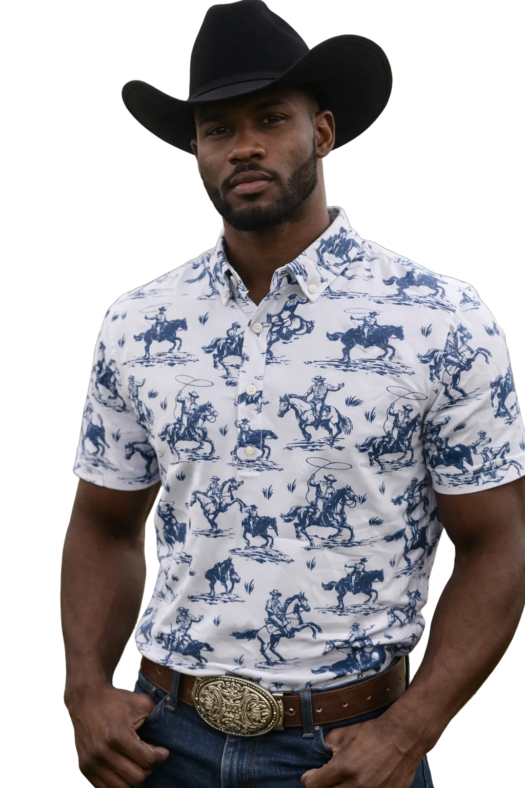 Vintage Cowboy Performance Polo Cream