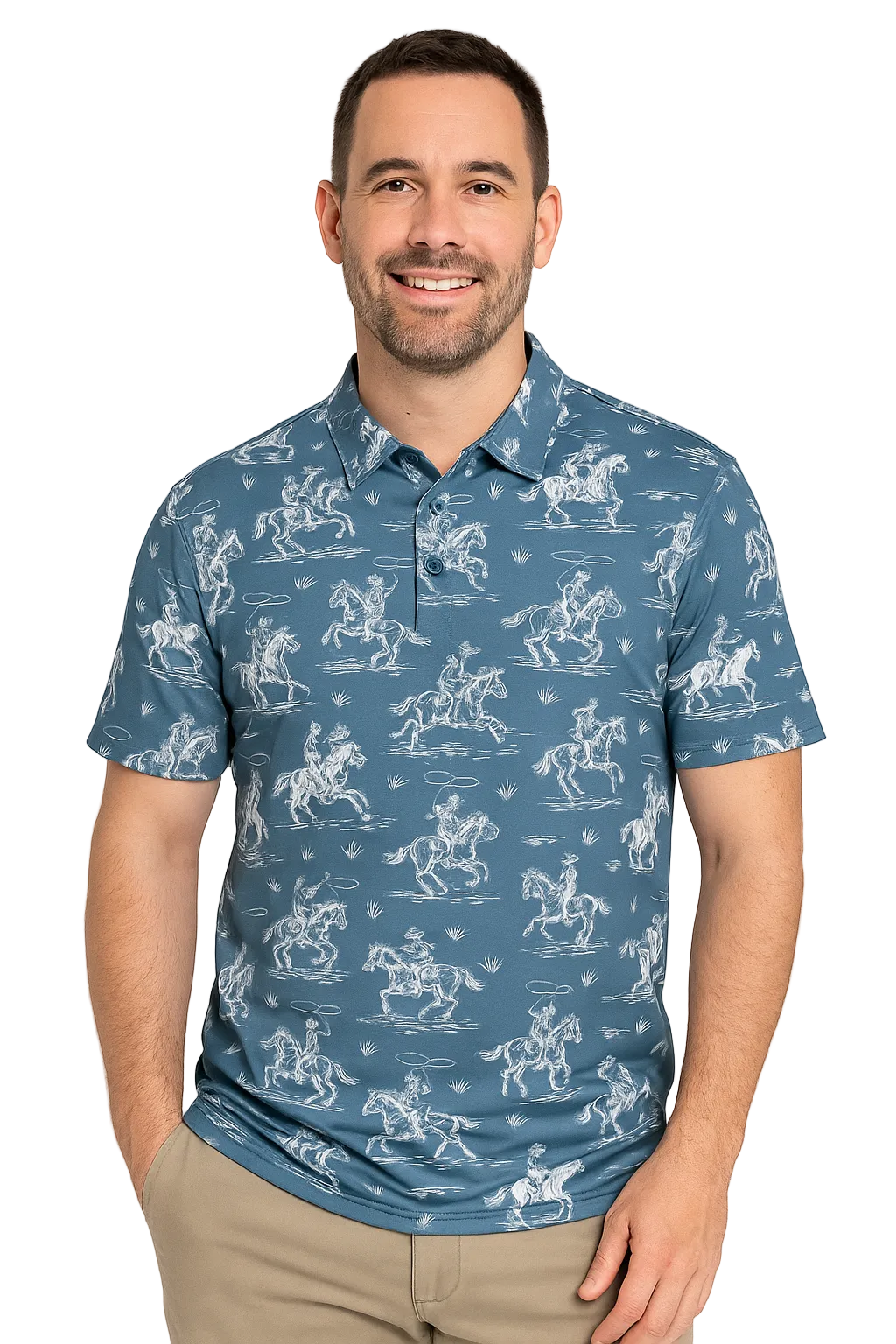 Vintage Cowboy Performance Polo Indigo