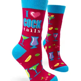 I LOVE COCKTAILS   Men's Novelty Crew Socks