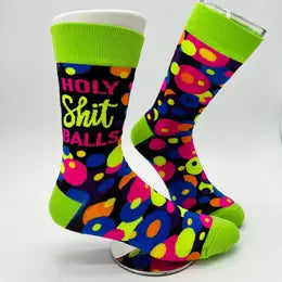 Holly Shit Balls  Men's Novelty Crew Socks