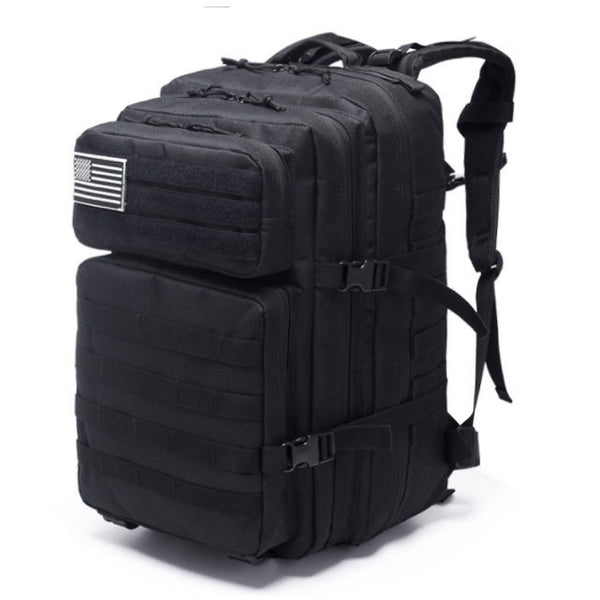 Black Large Hiking Waterproof Rucksack Bag molle Patch Tactical Backpack