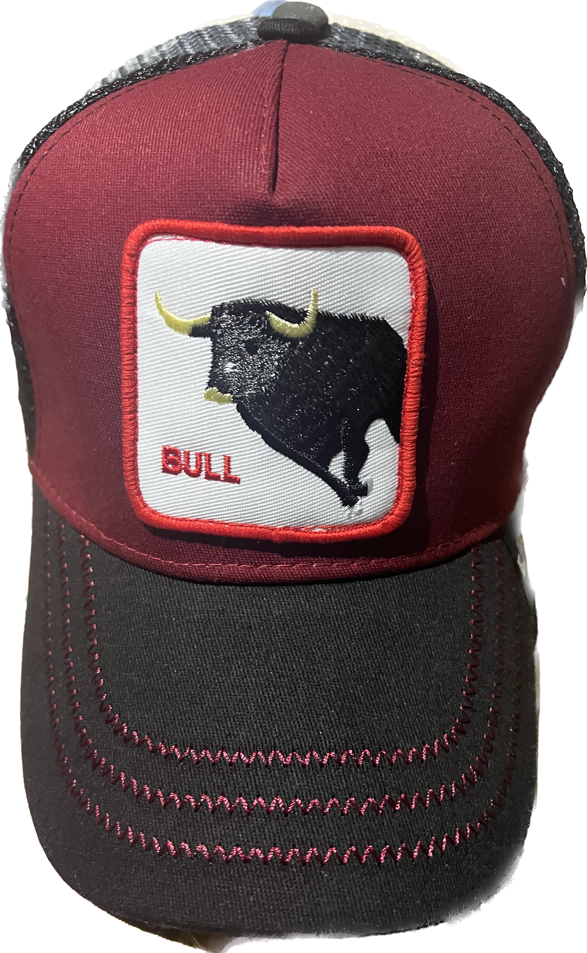 BULL  Retro Trucker 2-Tone By Snapback - CARDINAL & BLACK