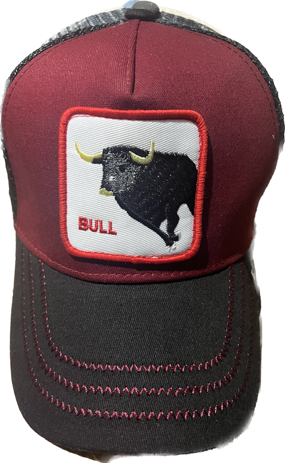 BULL  Retro Trucker 2-Tone By Snapback - CARDINAL & BLACK