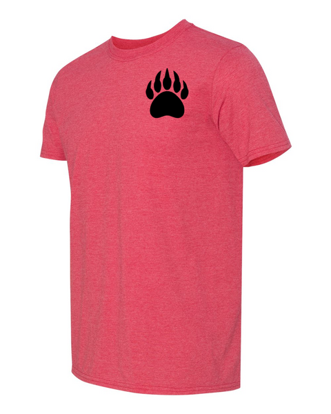 Left Chest Paw Red Heather T-shirt