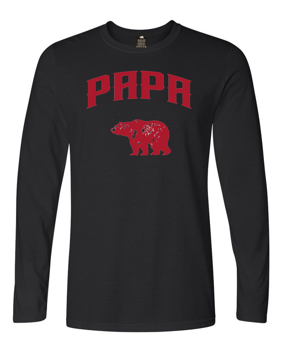 Papa Bear Black Long Sleeve T-Shirt