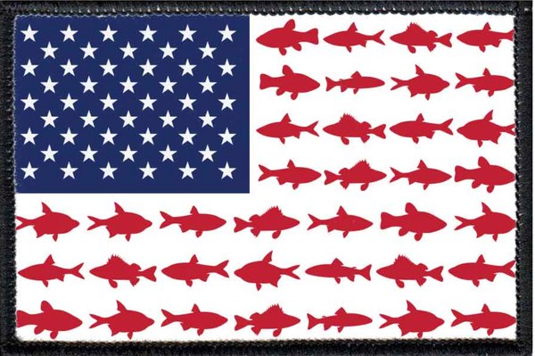 US Flag with Fish- Removable Patch