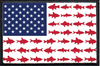 US Flag with Fish- Removable Patch