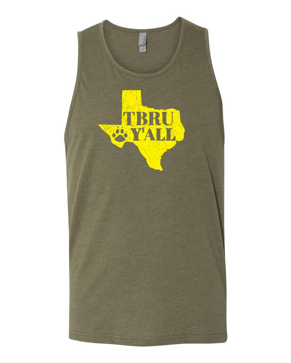 TBRU Y'All Miltary Heather Tank Top