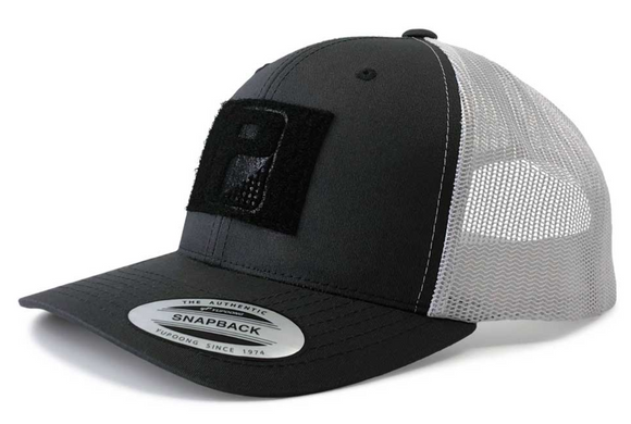 Retro Trucker Hat - Charcoal and White