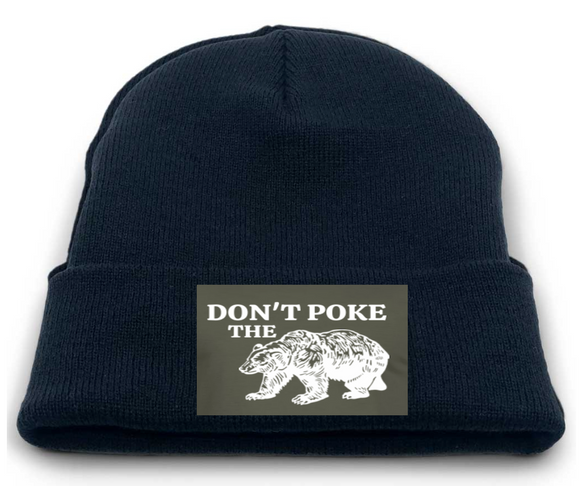 Don't poke The Bear beanie cap built for interchangeable velcro patches