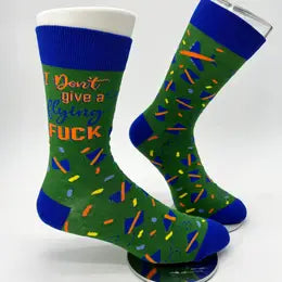I Don't give a flying  F.....K.  Men's Novelty Crew Socks