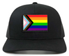 Modern Gay Flag Patch on Retro Trucker Patch Hat By Snapback - Black