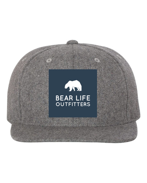 Bear Life Outfitters Grey Flat Rim Wool Hat