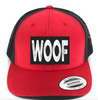 Woof Retro Trucker Patch Hat By Snapback - Red & Black